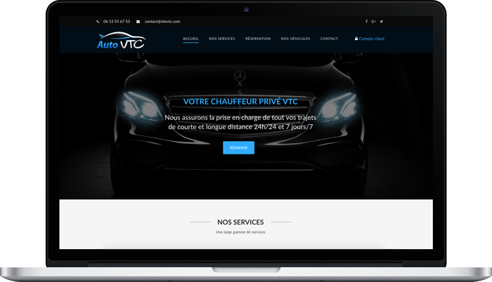 site web pour chauffeur privé vtc